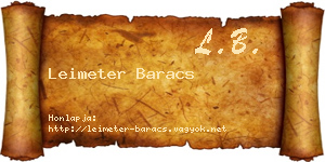 Leimeter Baracs névjegykártya